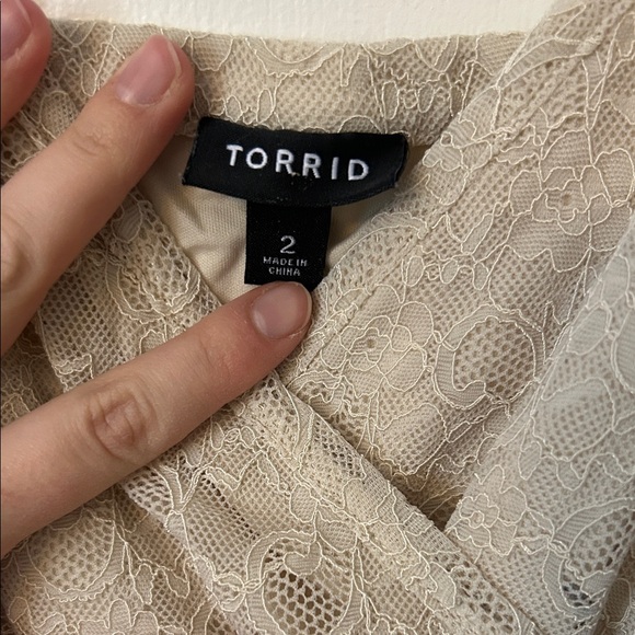 3/$20 Torrid Cream Lace Mini Dress - Picture 2 of 3